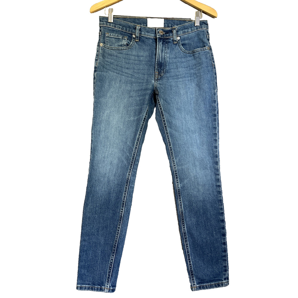 Everlane Jeans Mid Rise Skinny Ankle Women's Size 28R Blue Stretch Denim